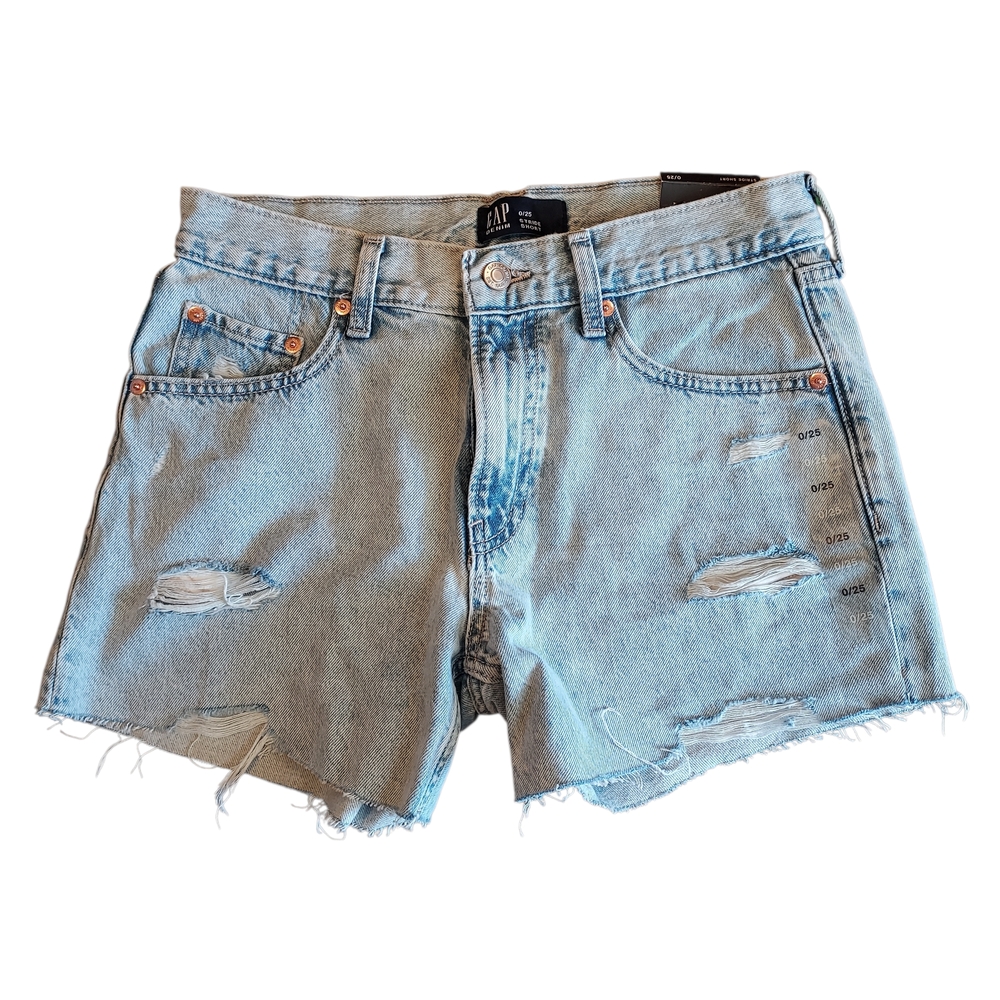 GAP Light Blue Distressed Denim Shorts for Women